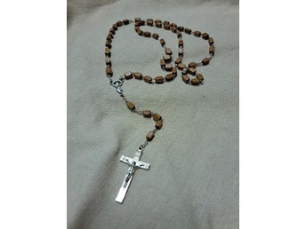Vintage Rosary Religiöst radband med Jesus Kristus - Wooden beads