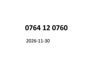 0764 12 0760 Diamant mobilnummer kontantkort guldnummer guld nummer mobil