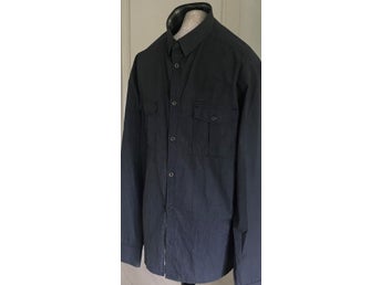 Stilig randig grå vit skjorta med fina detaljer storlek L, Jack & Jones