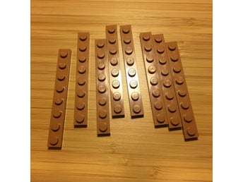 Lego 1x8 platta medium nougat 8st
