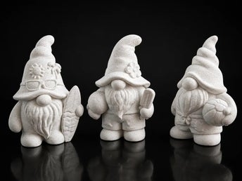 Stora 3D-printade Sommartomtar Trädgårdstomtar 3-pack Vit