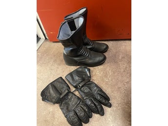 MC-stövlar Wheels Imper-Tex + Halvarssons skinnhandskar