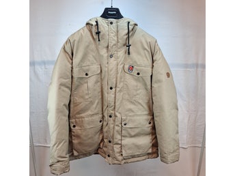 Retro Fjällräven Greenland Vinterjacka Beige Fodrad Dunjacka i Medium