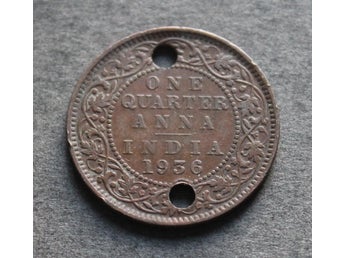INDIEN - ¼ Anna 1936 - Brons - KM 512 - Calcutta mint - Luckfyllare