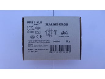 Malmbergs Personskyddsautomat PFI2 C10/0,03 RCBO