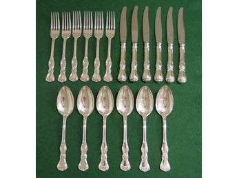 3x6 Bestick Äkta Silver Prins Albert Oanvända Inkl Förvaring!
