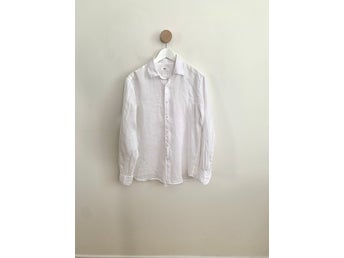 UNIQLO vit linne skjorta strl S herr 100% Linne