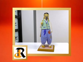 Asiatisk Koreansk Träfigur, Joseon-stil från japanska kolonialtiden 30-40 talet