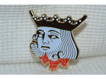 Kungen fr Kortspel Poker Bridge m. Emalj Brosch Pin 3cm Ny