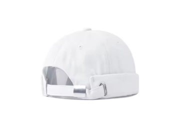 Dockerhatt, mössa utan brätte, kufi, bomull, vit, fri leverans