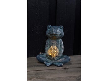 Solcellsdekoration Groda med LED-ljus – 22 cm