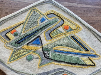 Handbroderat Kuddfodral Ilse Claesson Roempke 50-60-tal Retro