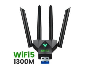 NYTT USB-adapter för WiFi 5 (1300 Mbit/s,dual-band) med fyra högförstärkande