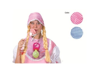 Vuxen Babydräkt Jättestor napp Babymössa och en Haklapp Rosa One Size NY