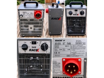 RACE 5F byggfläkt värmefläkt elvärmefläkt verkstadsfläkt fläkt 5 kW 400V 3-fas