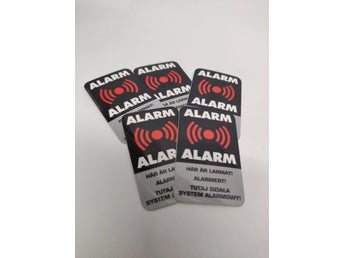 Larmdekaler 5 st. Larmdekal som informerar om larm / inbrottslarm / alarm