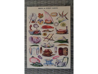 Meny & Gäst Typer av Kort Tips Äldre Poster Affisch 42*30cm