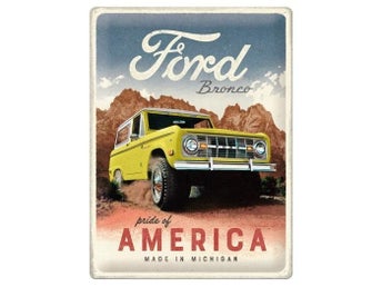 FORD Bronco - Plåtskylt 30 x 40 cm.