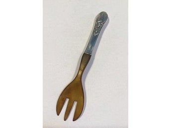 Evald Nielsen No 12 Sølv Salatgaffel med horn