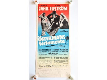 ÖSTERMANS TESTAMENTE 1954 FILM AFFISCH POSTER Adolf Jahr Hjördis Pettersson KULT