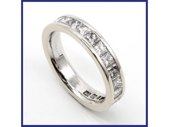 Ring, 18K vitguld, allians, naturliga diamanter (1,04ctv, stl 15,75mm)