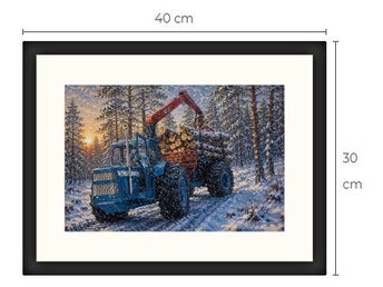Ford Brunett skogstraktor Art print tavla Limited Edition #reapåtradera