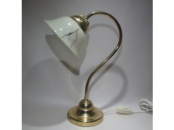 SNYYG VINTAGE BORDSLAMPA I MÄSSING & GLAS FÖR SÄNGBORD EL FÖNSTER MM