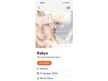 Ståplatsbiljett till Robyn 17/10