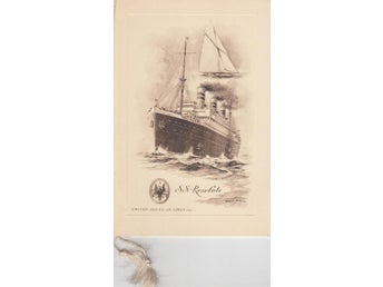 United American Lines inc. S.S Resolute. Meny middag ombord 9/11 1922.