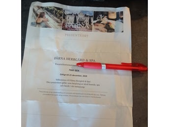 Presentkort på färnherrgård&spa värde:7000