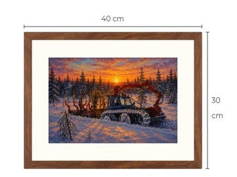 Ford County Savotta skogstraktor Art print tavla Limited Edition #reapåtradera