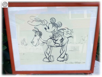Musse Pigg Mickey Mouse tavla Two Gun Mickey Mouse 1934 Vintage