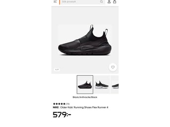 Nya svarta Nike sneakers i storlek 38 stora barn 24cm