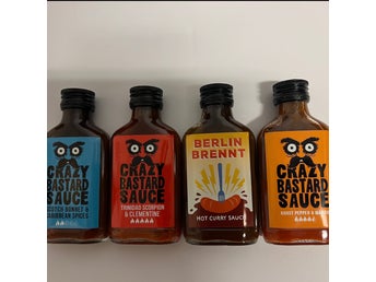 Crazy Bastard Sauce – 4-pack starka chilisåser – 4 x 100 ml