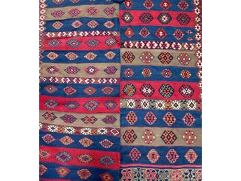 Antik Orientalisk matta, kelim, Ull och ört färgämne, ca 230x160 cm
