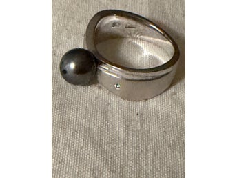 Catrine 925 Silver Ring med Pärla Storlek 50