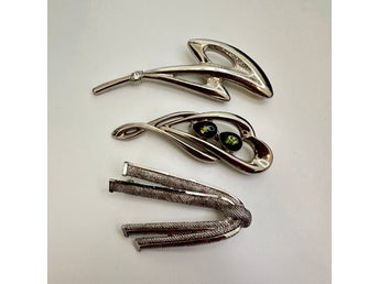 3 Vintage Broscher Modernist / Abstract Design