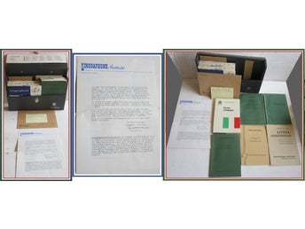 Vintage LINGAPHONE learn italian language with book, records in vinyl bag-MINT!