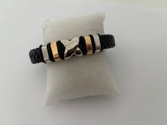 Armband svart flätat unisex 21 cm längd