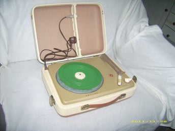 Vintage Philips reseskivspelare 50-tal retro