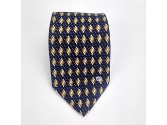 VERSACE Slips Siden Silke Silk Sidenslips Mörkblå