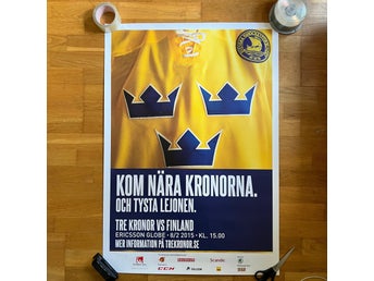 Ishockey Affisch TRE KRONOR - Tysta Lejonen SWE-FIN Sweden Hockey Games 2015
