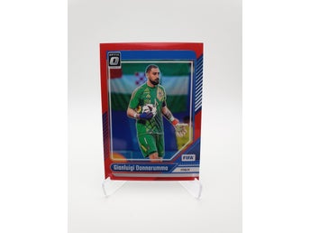 Numrerad Gianluigi Donnarumma /299 Italien Optic Donruss Red Prizm FIFA kort