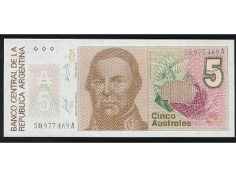 Argentina 5 Austral ND kv 0 se bild