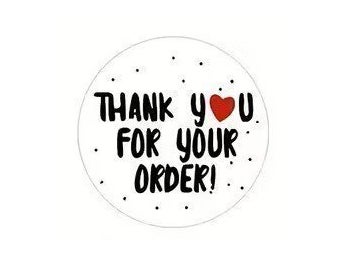 50 stycken Thank you for your order - etiketter