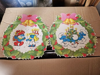Smurfarna juldekorationer RETRO