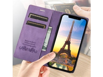 Plånboksfodral för Samsung Galaxy A37 Lilac Purple fodral, Fri leverans