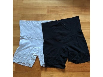 2-pack gravid-cykelbyxor med spetsdetaljer
