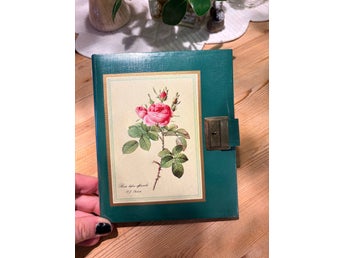 Retro dagbok!! 70-80 tal. Rosa bifera officinalis - P.J. Redouté anteckningsbok
