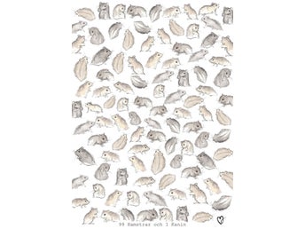 Print - 99 Hamstrar och 1 kanin - A4